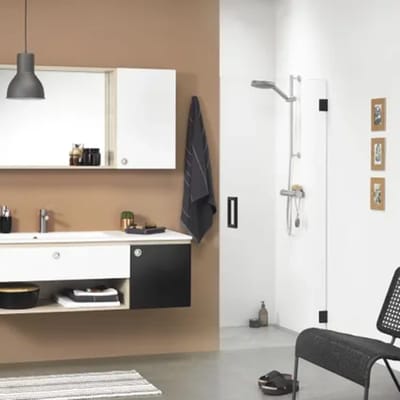 Sealskin I Am Draaideur Voor Plaatsing Tussen 2 Muren 900mm Mat Zwart | 8mm Helder Veiligheidsglas + Antikalk