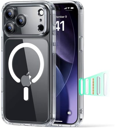 ESR Hoesje Geschikt voor iPhone 17 Pro - Classic Hybrid HaloLock - Compatibel met MagSafe / Qi2 - Back Cover met Magneet - Camera Control - Transparant