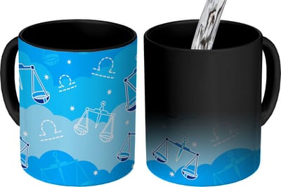 Magische Mok - Foto op Warmte Mokken - Koffiemok - Weegschaal - Patroon - Zodiac - Magic Mok - Beker - 350 ML - Theemok