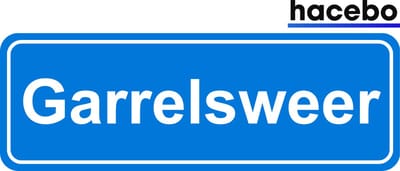 Hacebo - Plaatsnaam Sticker - 29x10 CM - Garrelsweer sticker - Verkeersborden sticker - grappige cadeaus - Garrelsweer