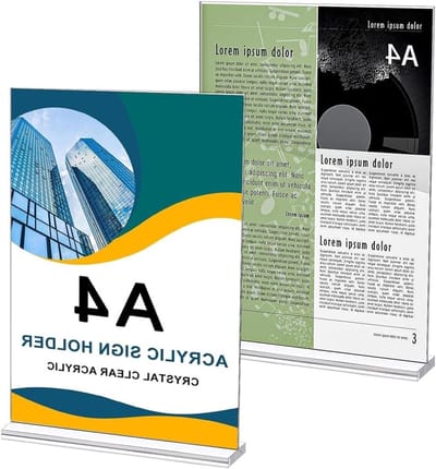 Acryl T-Stands voor Advertenties, Menu's en Brochures - Set van 2 Transparante A4 Tafels (21 x 29.7 cm)