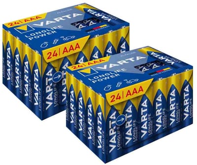 Varta Longlife Power AAA Cube Pack - 2 x 24 stuks - Voordeelverpakking