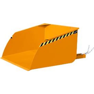 Bauer vorkheftruckbak BSI 100, kabelontgrendeling, L 1810 × B 1330 × H 810 mm, 1 m³, tot 1500 kg, gelakt staal, geel-oranje