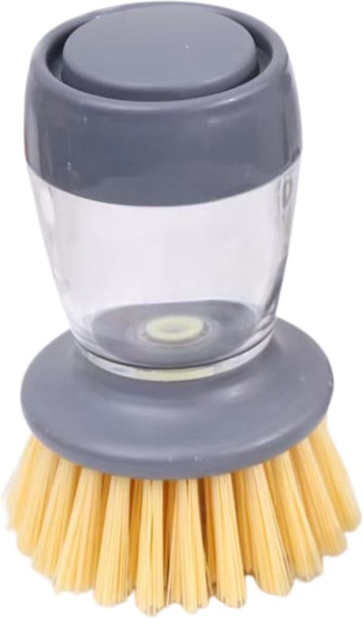 Livano Afwasborstel Met Zeepdispenser - Afwasborstel - Met Zeepreservoir - Dish Brush - Grijs