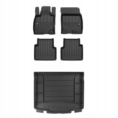 FROGUM PROLINE 3D Set - Automatten en Kofferbakmat - Geschikt voor FORD ESCAPE IV (vanaf 2019) - TPE Rubber - Zwart