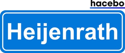 Hacebo - Plaatsnaam Sticker - 29x10 CM - Heijenrath sticker - Verkeersborden sticker - grappige cadeaus - Heijenrath
