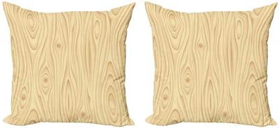 ABAKUHAUS - Beige kussenhoezen set 2x45x45 cm – microvezel – dubbelzijdig digitaal bedrukt