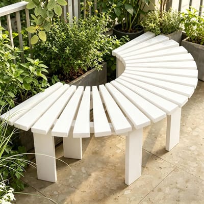 Boombank Massief Hout - Ronde Buitenbank - Ontspannen in Tuin - Modulair Combineerbaar Design