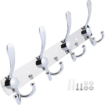 Multifunctionele Roestvrijstalen Wandhanger Haakrek Handdoek Hoedenrek voor Badkamer (5 Haken)