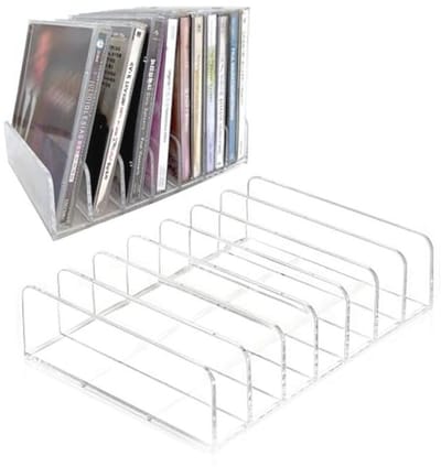 CD Houder Set - Transparante Acryl CD Display Rack & Opberg Organizer voor 14 CD Cases