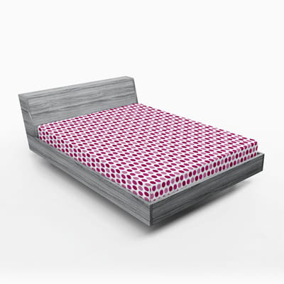 ABAKUHAUS Hoeslaken met stippen, retrostijl met kleine stippen, zachte decoratieve stof met elastische randen, 160 x 200 cm, magenta lichtroze