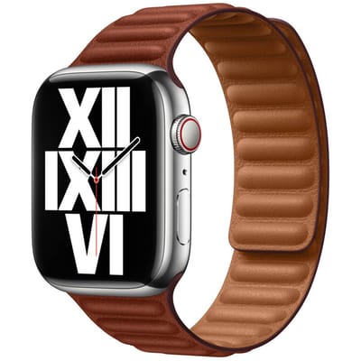 Apple Watch M/L bandje - Leer - Voor Apple Watch 3/4/5/6/7/8/SE/Ultra 42/44/45/49 mm - Omber