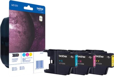 Brother LC1220RBWBP inktcartridge 3 stuk(s) Origineel Cyaan, Magenta, Geel