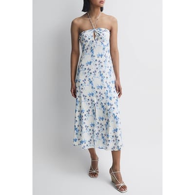 Reiss Sophia Floral Midi Dress — White Size: 6 | Midi Dresses Outlet | Dames | Wit