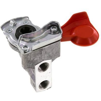 Aluminium Gladhand Koppeling 2 x M16x1.5 Binnendraad Toevoer (rood) DIN 74254