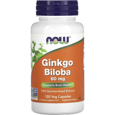 NOW Foods, Ginkgo Biloba, 60 mg, 120 Gélules Végétales