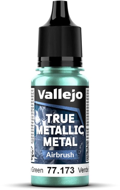Vallejo Hobbyverf Acrylverf - 77173 True Metallic Metal - Airbrush - Kever Groen - Acryl - Verf flesje - 1x 18 ml