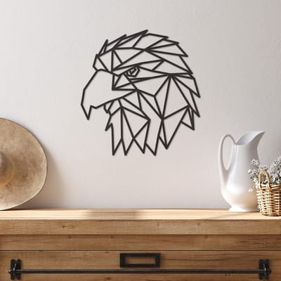Geometrische Wanddecoratie Adelaar - Geometrische Muurdecoratie Adelaar - Geometrische Adelaar - Muurdecoratie Hout - Wanddecoratie Hout - Muurdecoratie Woonkamer - Wanddecoratie Woonkamer - Wanddecoratie Dieren - 30.5 x 29 cm