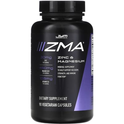 JYM Supplement Science, ZMA, Zinc et Magnésium, 90 gélules végétales
