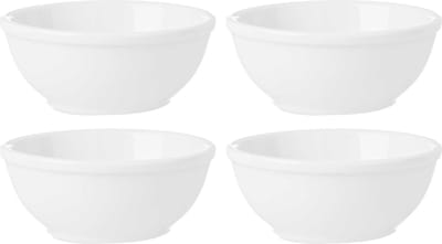 Vivalto Kommetjes/serveer schaaltjes/soepkommen - 4x - Hendai - porselein - D13 x H5 cm - ivoor wit - Stapelbaar