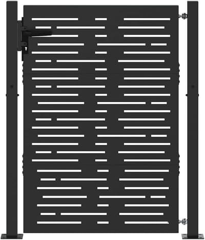 Tuinpoort Staal - Buitenhek - Tuin Afschermen - Lasergesneden Design - 110 x 130 cm - Zwart