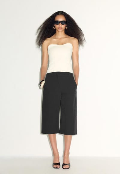 Stradivarius Nette bermuda met gekruiste taille  Zwart 34