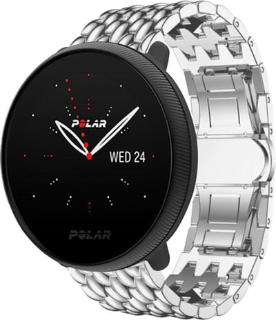Stalen Smartwatch bandje - Geschikt voor bandje Polar Ignite / Ignite 2 / Ignite 3 / Polar Pacer / Polar Unite bandje - Draak band staal metalen bandje - Zilver
