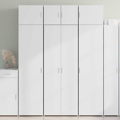 vidaXL - Hoge - kast - 70x42,5x185 - cm - bewerkt - hout - wit