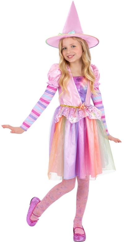 RUBIES NL - Pastel regenboog heksenkostuum voor meisjes - 146/158 (10-12 jaar)