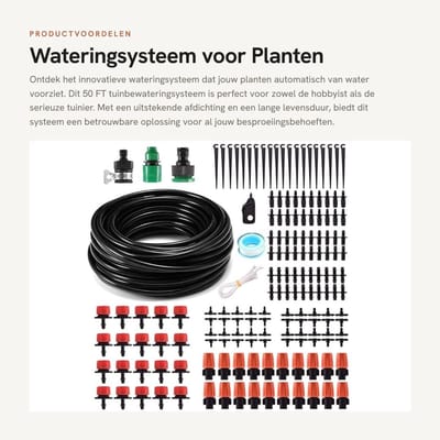 Dailygoods- Bewateringssysteem met 50 FT slang - Waterdruppelaar - Irrigatiesysteem - Automatische besproeiing - Waterbesparing - Lange levensduur - Tuinirrigatie