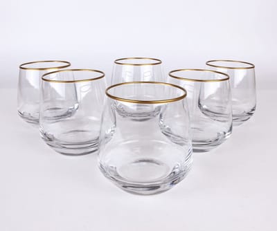 Homestar - golden touch - Golden Touch Whiskey glazen - Drink glazen - Set van 6 - 345 cc