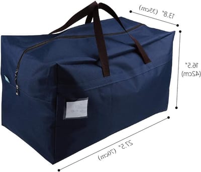 Set van 2 stevige reistasen van 100L voor kleding, bruiloften en studentenverhuizingen met rits en sterke handvatten, blauw