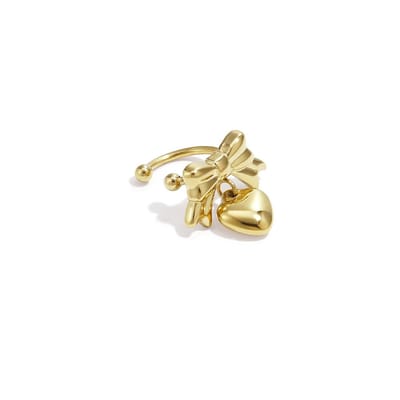 Heart Strik Ear Cuff | RVS (Verkleurt niet) | Goudkleurig | Geen Gaatjes Nodig | Beste cadeau voor haar | Yehwang