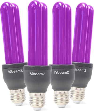 Blacklight verlichting - BeamZ BUV27 - Set van 4 blacklight lampen met E27 fitting - 25W