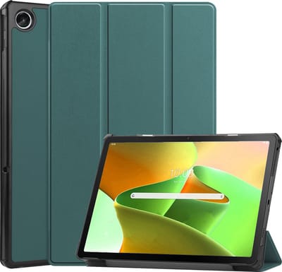 Hoesje - Geschikt voor Lenovo Tab M10 Plus (3e / 3rd Generatie) - Dun & Stevig - Trifold Bookcase - Hard Cover - Hardcover Book Case - Tablet Hoes - Donkergroen