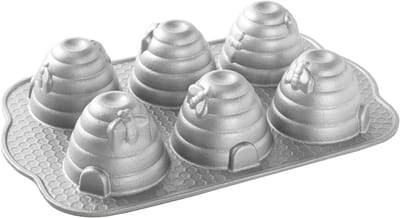 Bakvorm met 6 Bijenkorven en Bijen voor Taart of Cake