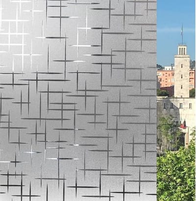 Raamfolie decoratief - Glasfolie inkijkbescherming - Privacy creëren - Zelfklevend zonder lijm - 44 x 250 cm - Kruis patroon
