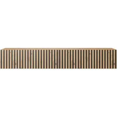 Selsey Telire - RTV kast 175 cm - eiken artisan latten met zwarte inzet