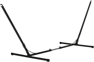 NordHaus Hangmat Standaard - Hangmat Houder - Metalen Frame Zwart - Verstelbare Lengte - 313-388 cm Buiten Gebruik