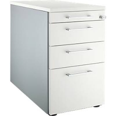 Schäfer Shop  Genius Vast ladeblok 1336, met hoekgreep, B 435 x H 717 mm, blank aluminium/blank aluminium/wit