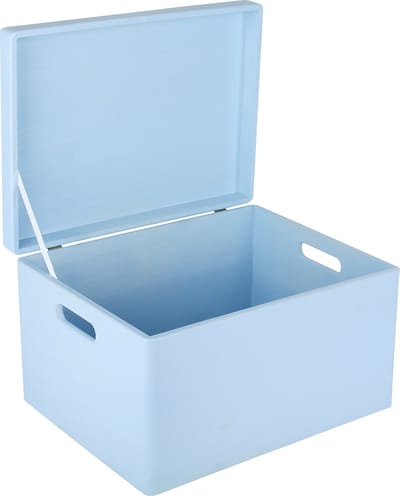 Creative Deco XXL Grote Houten Doos Opbergdoos Blauw | 40 x 30 x 24 cm | met Deksel en Handvatten | Kerst, Kerstmis Cadeau