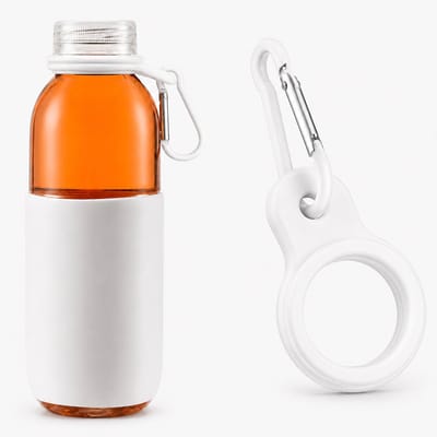 Consumerce® Siliconen Festival Fles Houder – Wit – Waterzak – Flessen Dop Cap – Fleshouder – Broekhanger – Wandelen – Outdoor – Hiken – Party