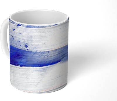 Mok - Koffiemok - Verf - Design - Blauw - Mokken - 350 ML - Beker - Koffiemokken - Theemok