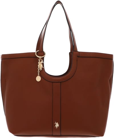 U.S. POLO ASSN. schoudertas Lawson Shopping Bag Tan bruine