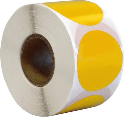 500 Etiketten Rond Geel 35 mm op Rol - Sluitzegel - Markeringspunten - Blanco ronde stickers - DULA