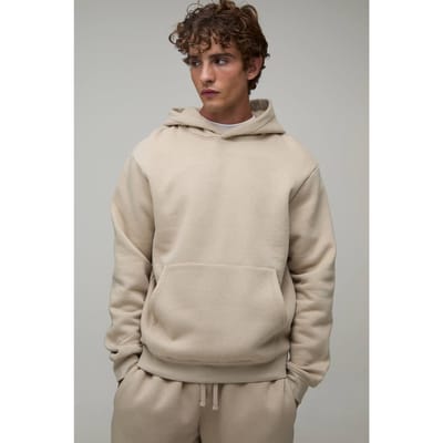 Essentiële Regular Fit Hoodie Met Capuchon | Stone | Size Small