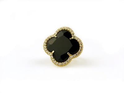 model Fiori gezet ring zilver verguld zwart