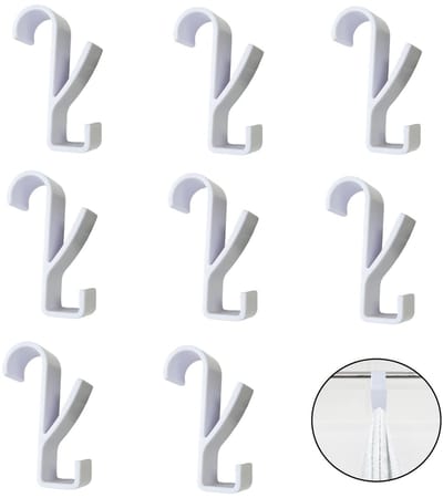 Dailygoods- Badhaken 8 Stuks - Duurzaam Kunststof - Radiatorhaken - Handdoekhaken - Eenvoudige Installatie - Geschikt voor 2,5 cm Geleiders