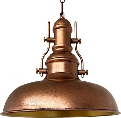 Bamyum Hanglamp Nota Ø31 cm, Geborsteld Messing Vintage Hanglamp Eettafel Woonkamer, Hanglamp Industrieel Stijl