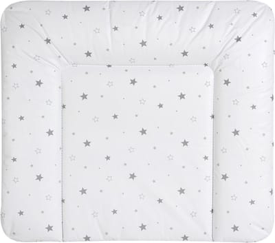 Baby Verschoonmat - Comfortabele Mat - Baby Verzorgen - Extra Zachte Vulling - 84 x 74 cm - Sterren Grijs